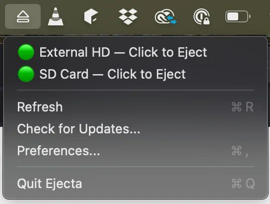 Step 1: Click the menu bar icon