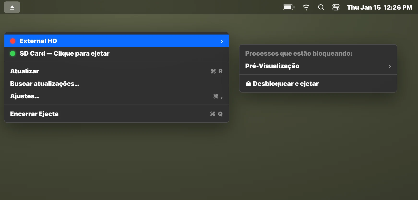 Passo 2: Veja os processos bloqueadores