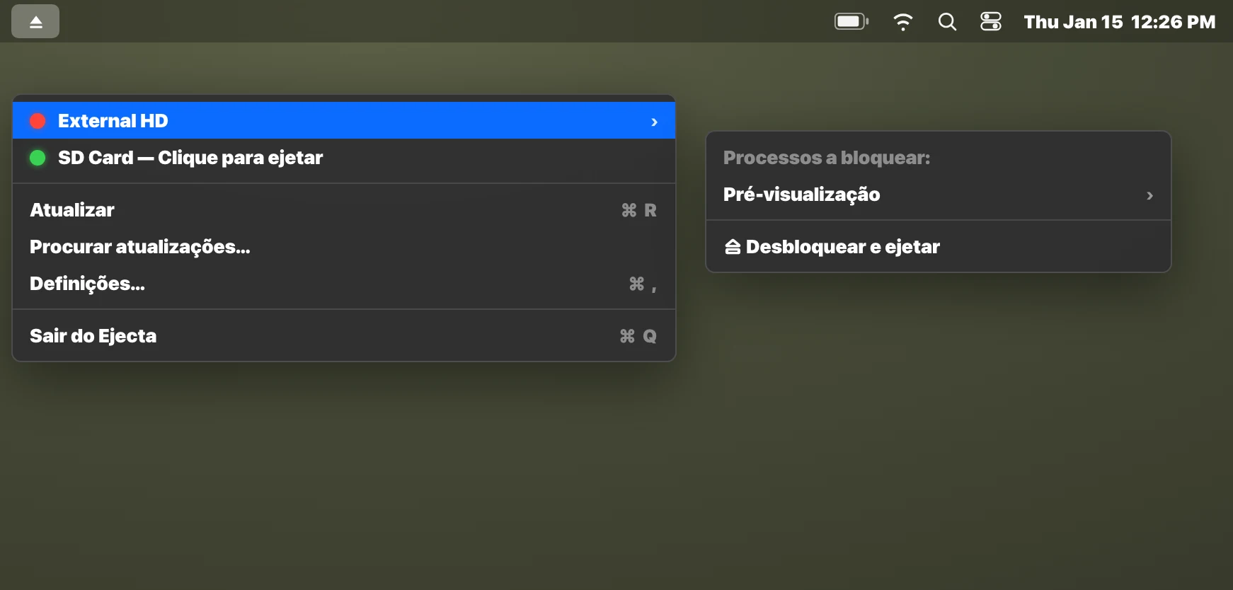 Passo 2: Veja os processos bloqueadores